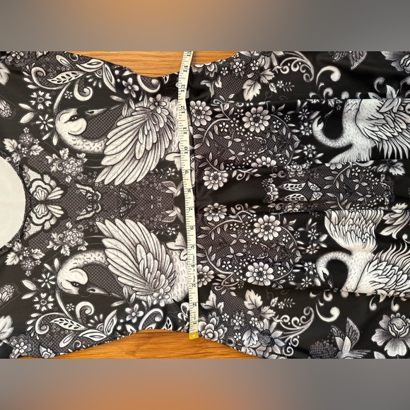 Blackmilk Tattoo Lace Cap Sleeve Longline dress with swans and pockets! - Picture 9 of 10